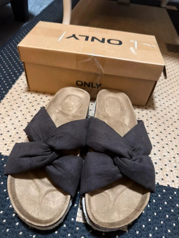 ONLY Cork Sandals with Knot Brown Suede