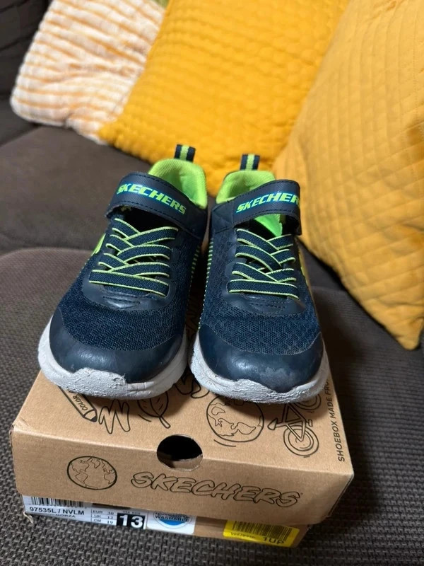 Skechers Microspec Gorza Boys Navy Lime