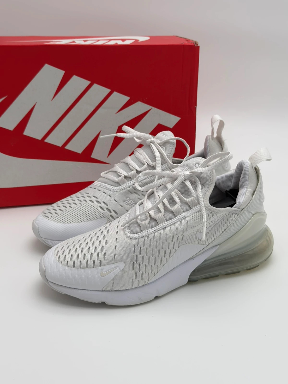 Nike Air Max 270 GS Triple White Silver